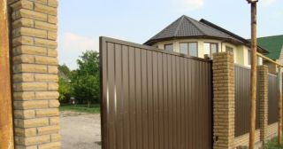 Купить откатные ворота из профнастила Сестрорецк, цена от 1755 руб.